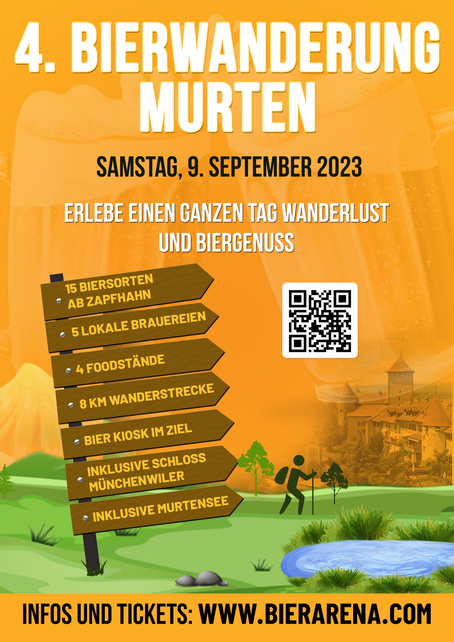 Ticket Bierwanderung Murten 2023: Startzeit 11:30 Uhr