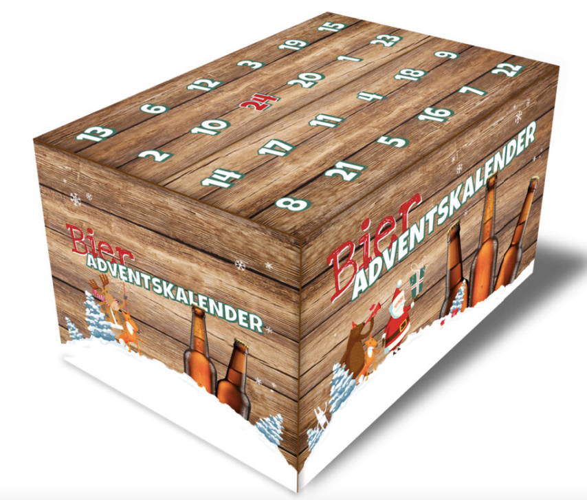 Bier Adventskalender Holzoptik (Variante Abholung Laden / Heimlieferung Region Murten/Bern)