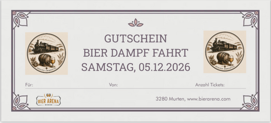 Gutschein Bier Dampf Fahrt 2026