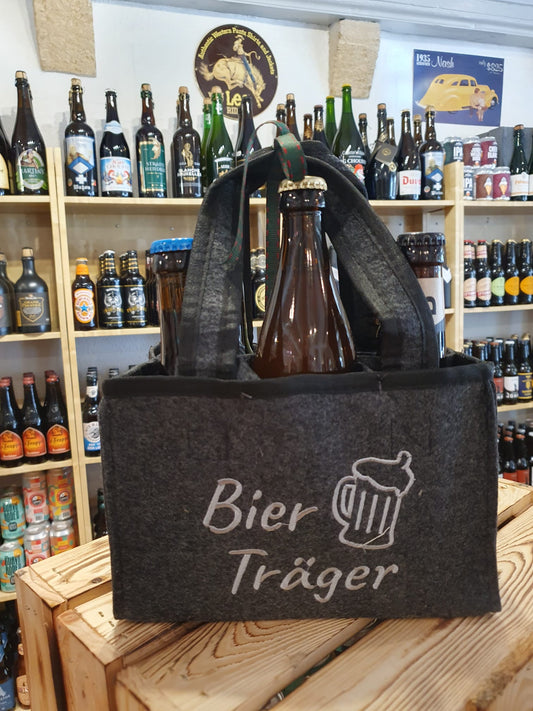 Filz-Tasche mit 6 internationalen Bier (Sujet Bierträger)