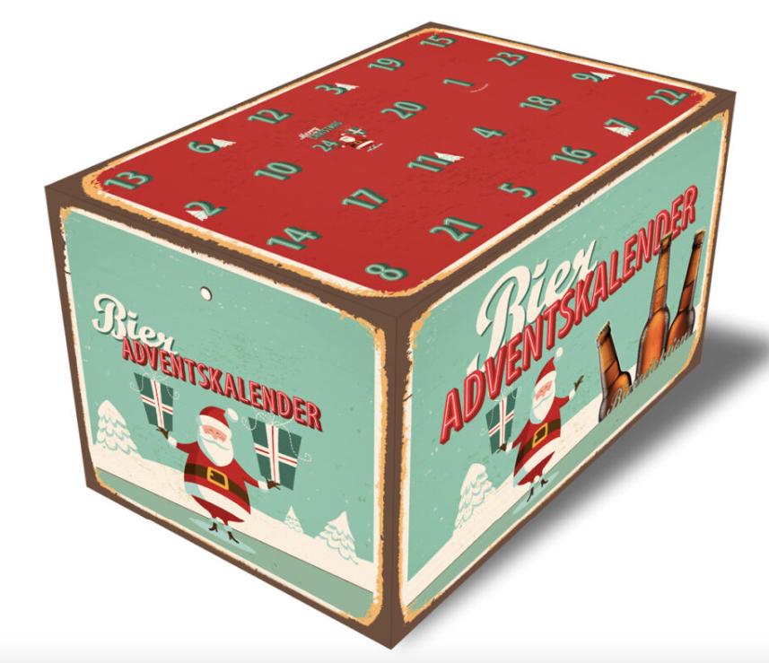 Bier Adventskalender Retro Design (Variante Abholung Laden oder Heimlieferung Region Murten/Bern)